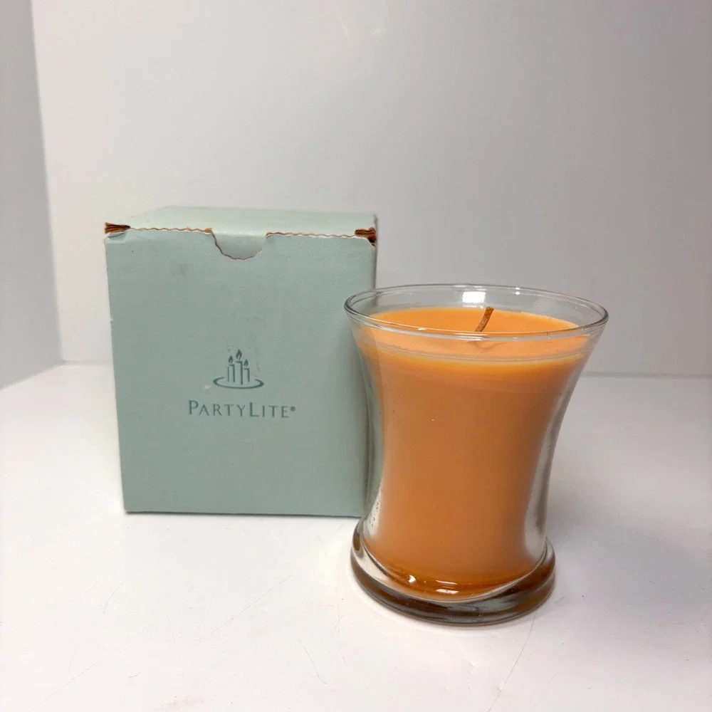 PartyLite BestBurn Trumpet Jar Candle, Rice Milk & Honey, 6.7 oz, NIB G02422